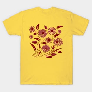 Folk flowers floral art print  Flowers abstract art T-Shirt